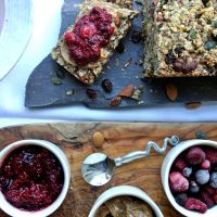 Apple, nut and seed bread with chia jam